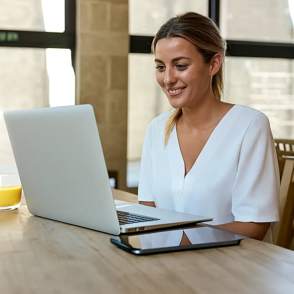 Klijent na laptopu gleda svoj novokreirani web sajt